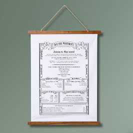 Tapiz Con Marco De Madera Único Personalizado En La Historia Del Cumpleaños