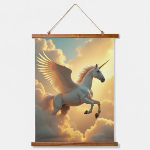 Tapiz Con Marco De Madera unicorn 26"x36" vertical (vertical), un panel