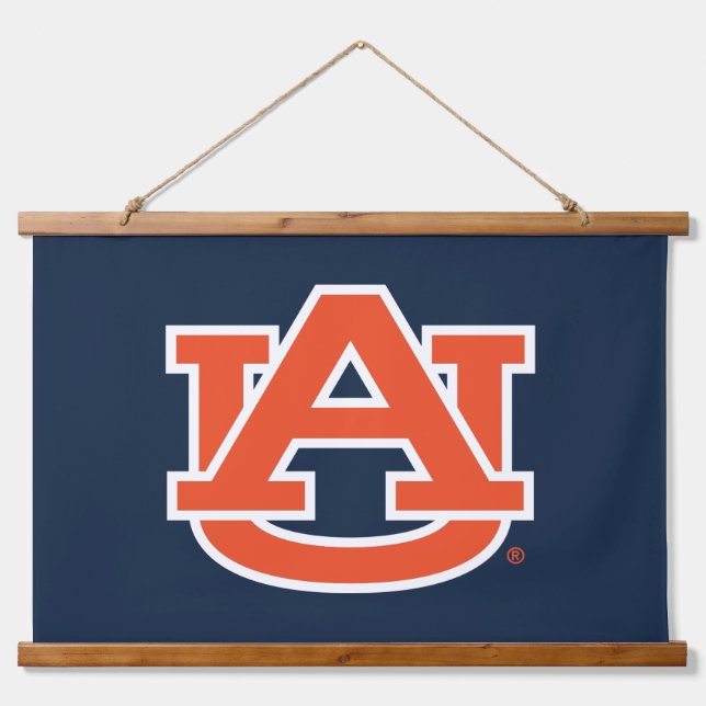 Tapiz Con Marco De Madera Universidad Auburn | Logo de Auburn UA (Anverso )