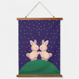 Tapiz Con Marco De Madera Valentine Bunnies