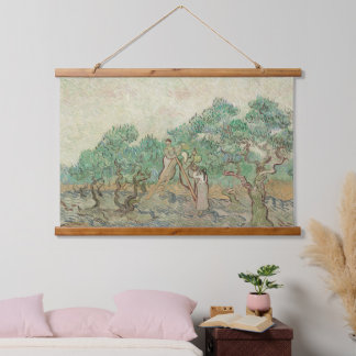 Tapiz Con Marco De Madera Van Gogh La Pared De Madera De Los Árboles De Oliv