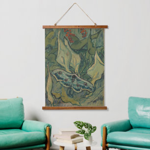 Tapiz Con Marco De Madera Van Gogh Polilla Pavón Gigante Arte de Naturaleza