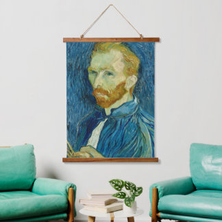Tapiz Con Marco De Madera Van Gogh Self Retrato Famoso Muro de Madera de Art