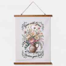 Vase con Florals Crecer con Grace Quote