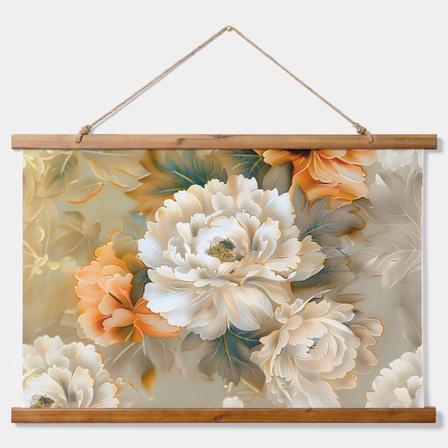 Tapiz Con Marco De Madera Velvet Fall Whispers Botánica (Anverso )