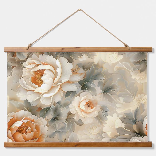 Tapiz Con Marco De Madera Velvet Fall Whispers Botánica (Anverso )