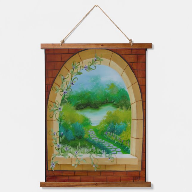 Tapiz Con Marco De Madera Ventana (Anverso)
