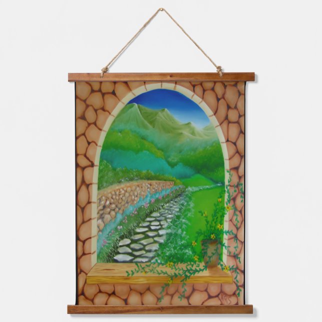 Tapiz Con Marco De Madera Ventana (Anverso)