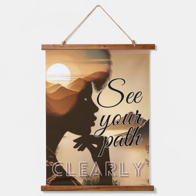 Tapiz Con Marco De Madera Ver Su Ruta Claramente Temática (Anverso)