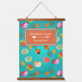 Tapiz Con Marco De Madera verduras patrón personalizado, zanahorias, coliflo