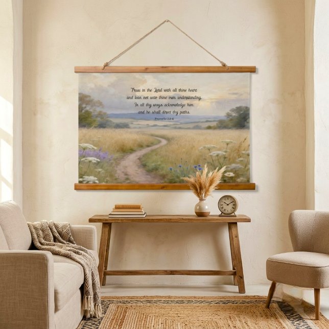 Tapiz Con Marco De Madera Versículo Bíblico Personalizado Estéticamente (Bible verse,      
Christian home decor,	
Christian Wall art,	
personalized canvas print	
)