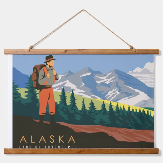 Tapiz Con Marco De Madera Viaje de Alaska (Anverso )