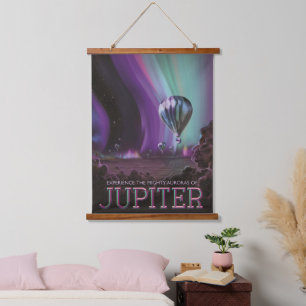 Tapiz Con Marco De Madera Viajes de Júpiter por Auroras fuertes en globo aer