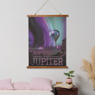 Tapiz Con Marco De Madera Viajes de Júpiter por Auroras fuertes en globo aer