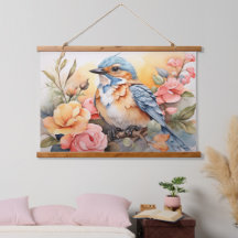 Vibrante acuarela Ave Naturaleza de arte floral in