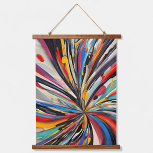 Tapiz Con Marco De Madera Vibrante explosión abstracta de arte moderno