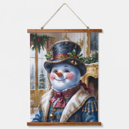Tapiz Con Marco De Madera Victorian Snowman Christmas Design