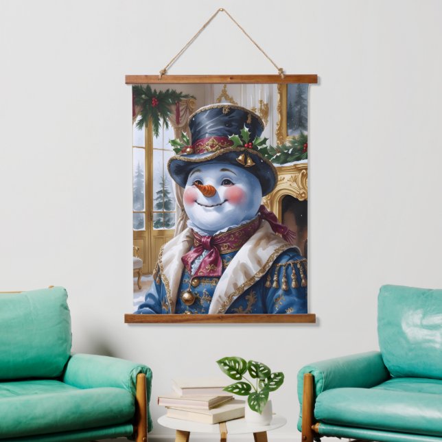 Tapiz Con Marco De Madera Victorian Snowman Christmas Design (Sala de estar)