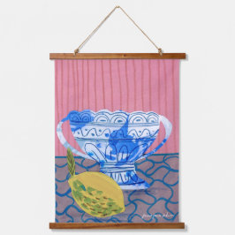 Tapiz Con Marco De Madera Vida residual del limón moderno