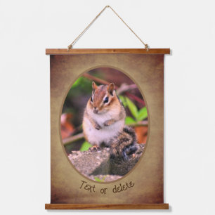 Tapiz Con Marco De Madera Vida silvestre de Chipmunk personalizada