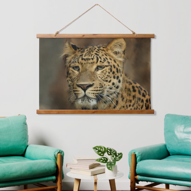 Tapiz Con Marco De Madera Vida silvestre de Leopard Lovers (Sala de estar)