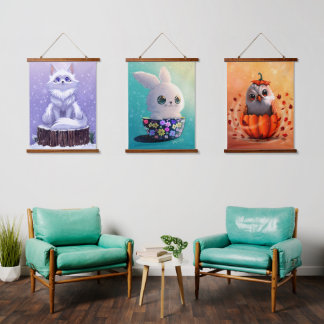 Tapiz Con Marco De Madera vida silvestre lindo Animales del bosque: Zorro, B