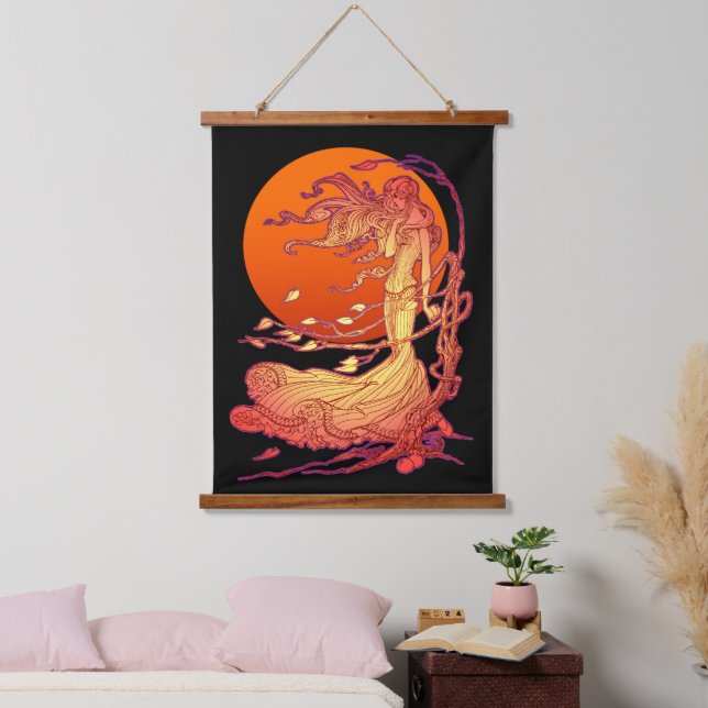 Tapiz Con Marco De Madera Viento de Octubre (Dormitorio)