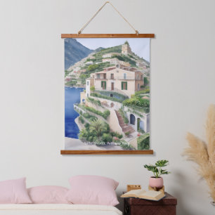 Tapiz Con Marco De Madera Villa Treville Positano Italia Arte Exclusivo