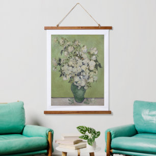 Tapiz Con Marco De Madera Vincent Van Gogh, Base de Rosas, Rosas En El Caso