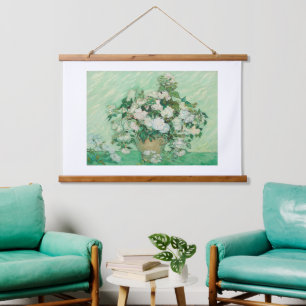 Tapiz Con Marco De Madera Vincent Van Gogh, Base de Rosas, Rosas En El Caso