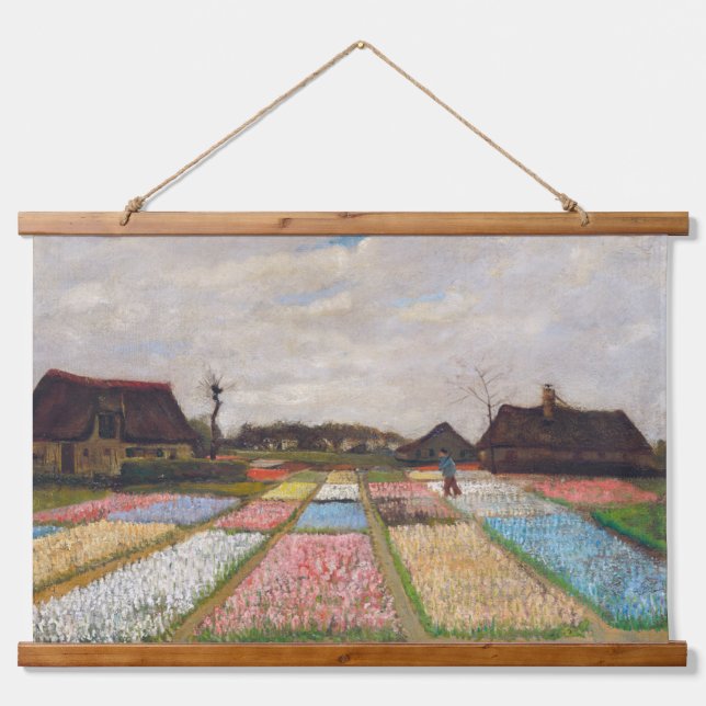 Tapiz Con Marco De Madera Vincent van Gogh - Camas de flores en Holanda (Anverso )