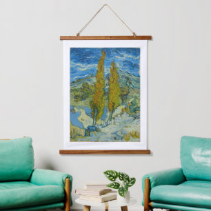 Tapiz Con Marco De Madera Vincent Van Gogh, dos álamos en los Alpilles