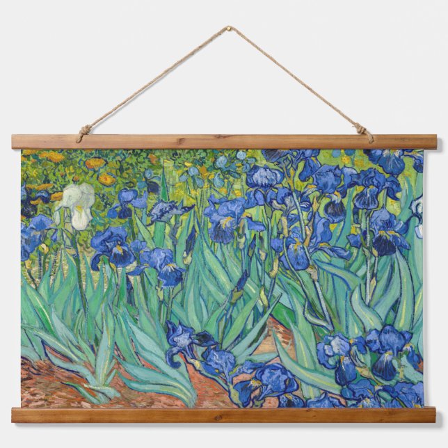 Tapiz Con Marco De Madera Vincent Van Gogh - Irises (Anverso )