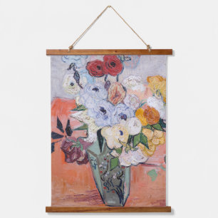 Tapiz Con Marco De Madera Vincent van Gogh - Jarrón con rosas y anémonas