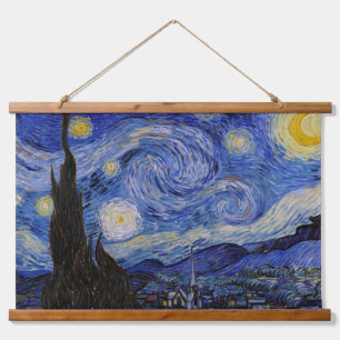 Tapiz Con Marco De Madera Vincent Van Gogh - La noche estrellada