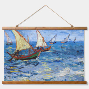 Tapiz Con Marco De Madera Vincent van Gogh - Paisaje marino cerca de Saintes
