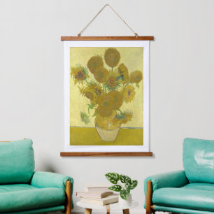 Tapiz Con Marco De Madera Vincent Van Gogh - Sunflower, cuarta versión