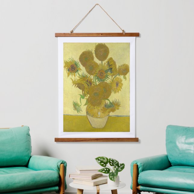 Tapiz Con Marco De Madera Vincent Van Gogh - Sunflower, cuarta versión (Sala de estar)