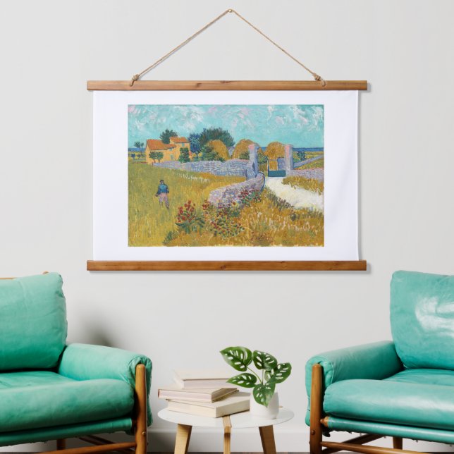 Tapiz Con Marco De Madera Vincent Van Gogh, una granja en Provenza (Sala de estar)