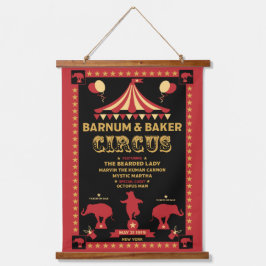 Tapiz Con Marco De Madera Viñetas originales inspiran la camiseta del circo