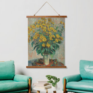 Tapiz Con Marco De Madera Vintage Claude Monet Jerusalem Artichokes