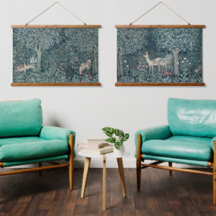 Tapiz Con Marco De Madera Vintage John Dearle "Greenery" para William Morris