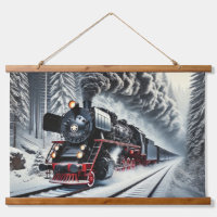 Vintage Steam Train en el paisaje invernal