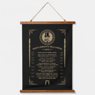 Tapiz Con Marco De Madera Vintage Victorian Billiard Wall Art