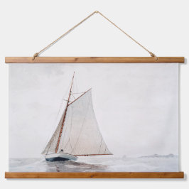 Tapiz Con Marco De Madera Vintage Watercolor Sailboat Tapestry Colgante