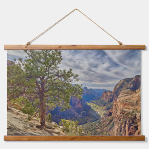 Tapiz Con Marco De Madera Vista del Cañón de Sión desde Angels Landing