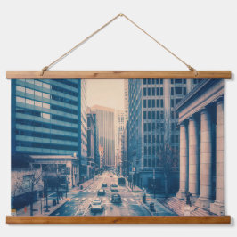 Tapiz Con Marco De Madera Vista del centro de San Francisco