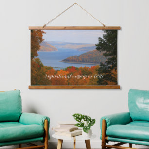 Tapiz Con Marco De Madera Vista del lago de Kinzua Rústico Decorativo Escena