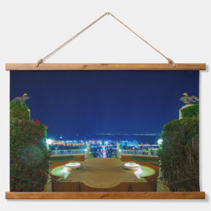 Tapiz Con Marco De Madera Vistas desde las terrazas Bahá’í del Arco.