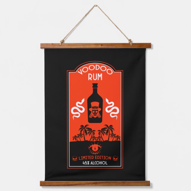 Tapiz Con Marco De Madera Voodoo Rum caribeño (Anverso)
